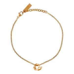 NEW SAINT LAURENT monogram twist metal chain bracelet in gold